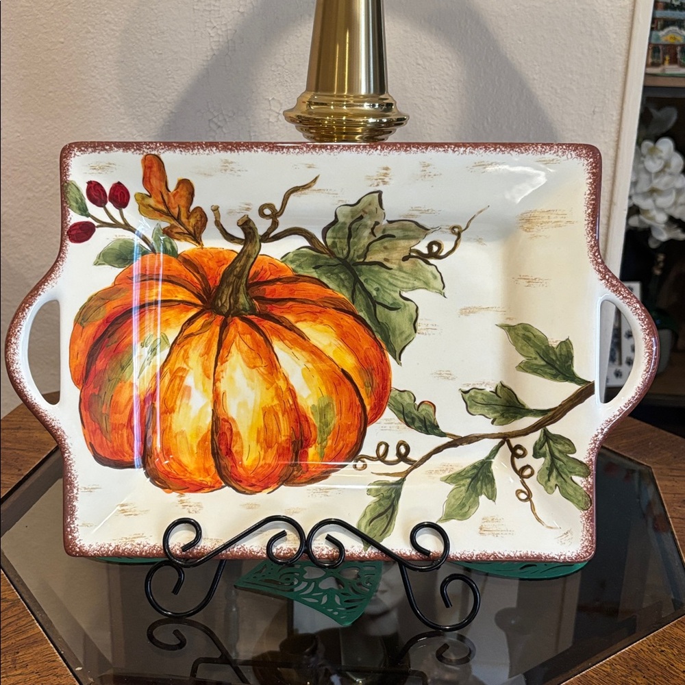 Maxcera Pumpkin Ceramic Serving Platter